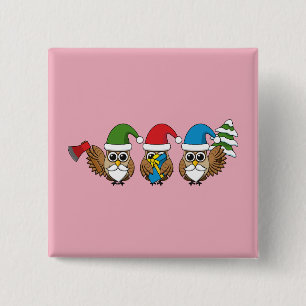 Chapa Cuadrada Tres graciosos Navidades Gnome Owes