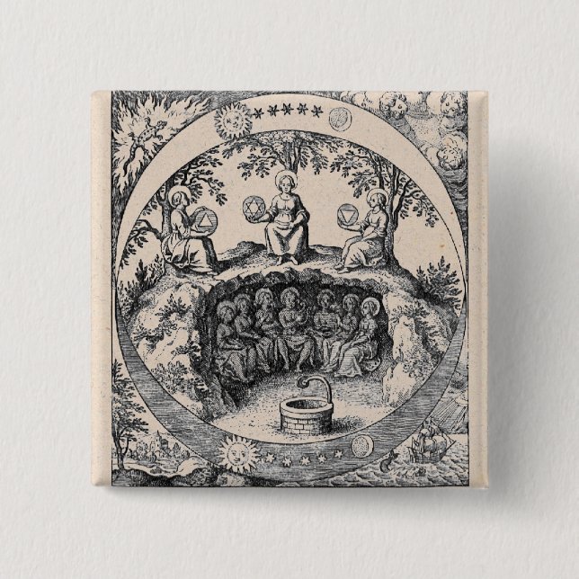 Chapa Cuadrada Tres hermanas de la alquimia (Anverso)