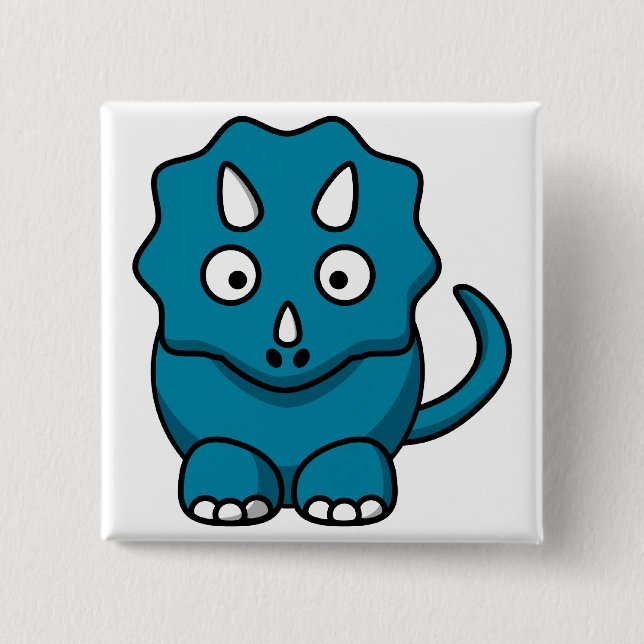 Chapa Cuadrada Triceratops bebé (Anverso)