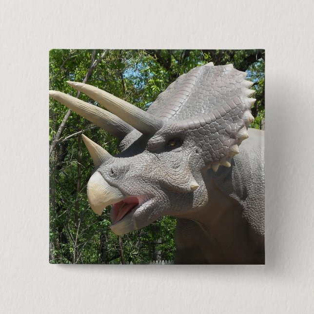 Chapa Cuadrada Triceratops Dinosaurios (Anverso)