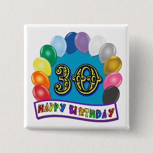 Chapa Cuadrada trigésimo Regalos de cumpleaños con diseño