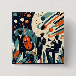 Chapa Cuadrada Trío de Jazz de la Era Moderna de Mitad de Siglo