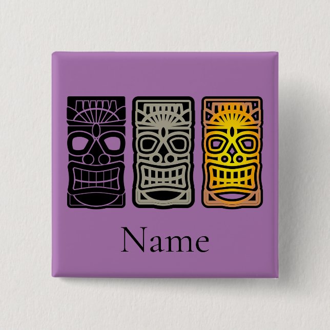 Chapa Cuadrada Triple escultura tiki Thunder_Cove (Anverso)