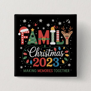 Chapa Cuadrada Tripulación de Navidad 2025 Somos Familia Fiesta F