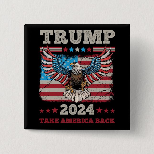 Chapa Cuadrada Trump 2024 (Anverso)