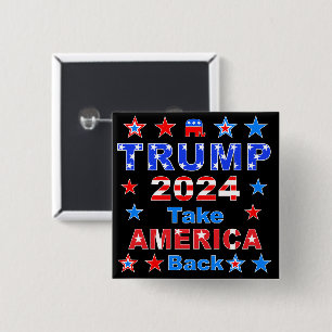 Chapa Cuadrada TRUMP 2024 Recuperar a Estados Unidos