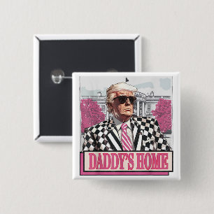 Chapa Cuadrada Trump 2024 Recuperemos América Papá está en casa T