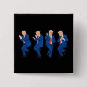 Chapa Cuadrada Trump 45 47 Baile Divertido Bailando USA President