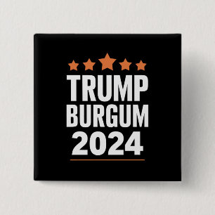 Chapa Cuadrada Trump Burgum Presidente 2024 Elecciones Estados Un