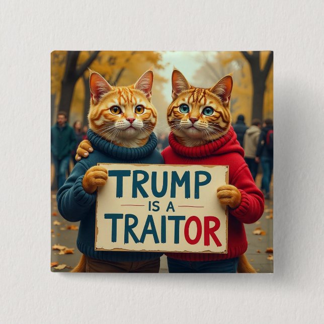 Chapa Cuadrada Trump es un gato traidor (Anverso)
