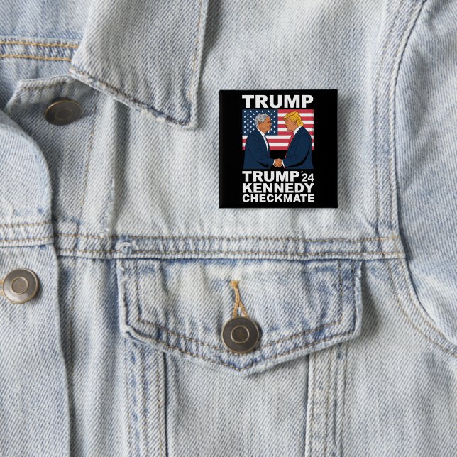 Chapa Cuadrada Trump Kennedy Checkmate 2024 Vota Trump Kennedy (In situ)
