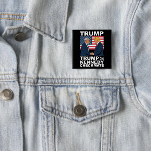 Chapa Cuadrada Trump Kennedy Jaque Mate 2024 Vota Trump Kennedy
