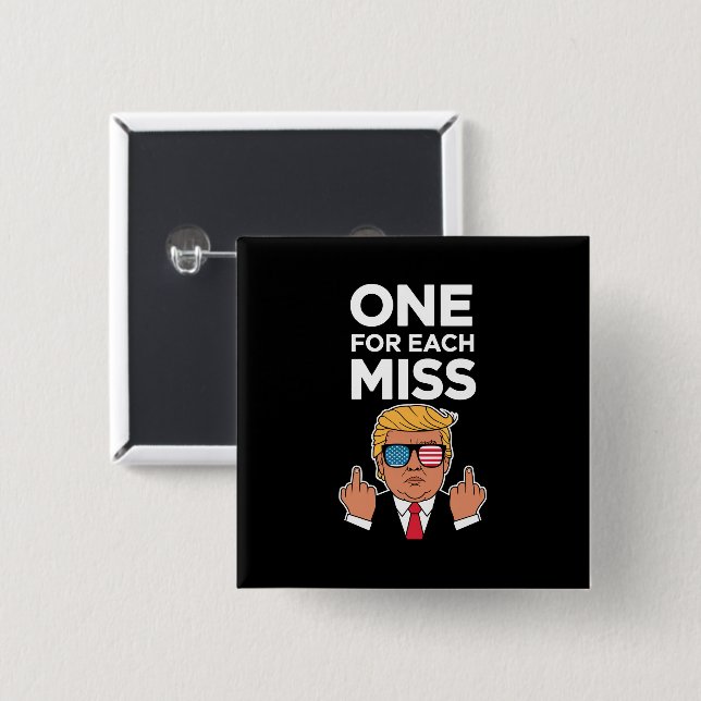 Chapa Cuadrada Trump One For Each (Anverso y reverso)