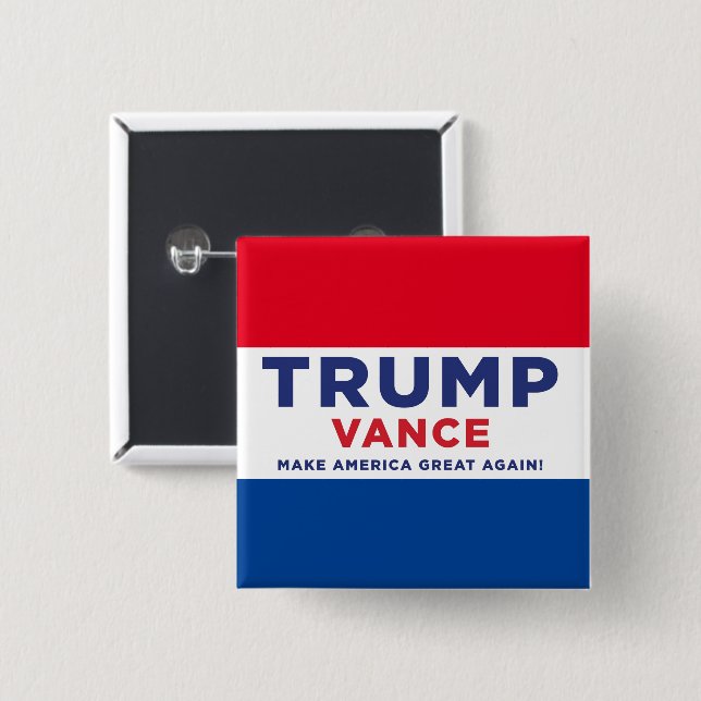 Chapa Cuadrada Trump Vance (Anverso y reverso)