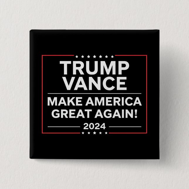 Chapa Cuadrada Trump Vance 2024 Presidente JD Vance Vice MAGA (Anverso)
