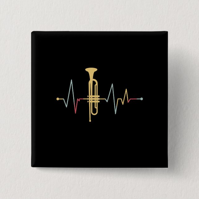 Chapa Cuadrada Trumpet Heartbeat (Anverso)