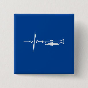 Chapa Cuadrada Trumpet Heartbeat Trumpet Player Regalo