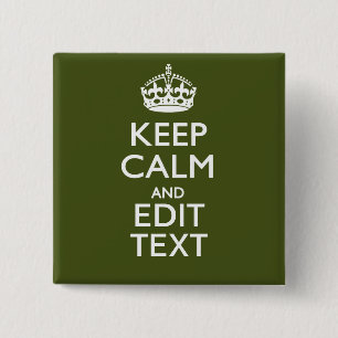 Chapa Cuadrada Tu texto mantiene la calma y la decoración verde o