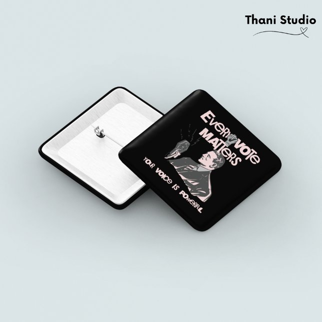 Chapa Cuadrada Tu voto importa las elecciones, el rosado político (Subido por el creador)