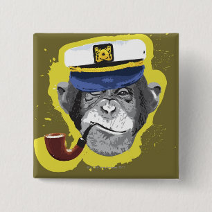 Chapa Cuadrada Tubo que fuma del chimpancé