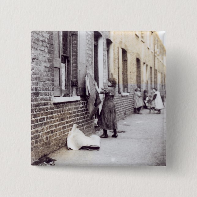 Chapa Cuadrada Tugurios de Londres (Anverso)