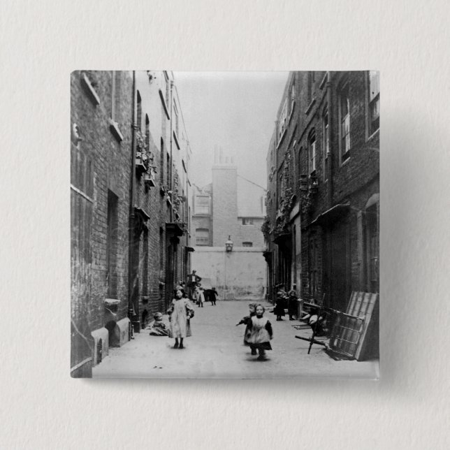 Chapa Cuadrada Tugurios de Londres, 1899 (Anverso)