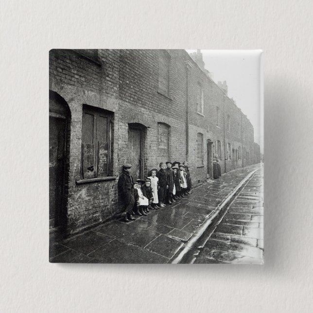 Chapa Cuadrada Tugurios de Londres, c.1900 (Anverso)