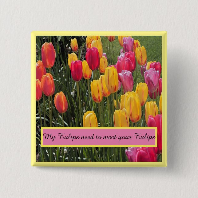 Chapa Cuadrada Tulip Flowers (Anverso)