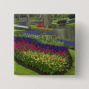 Chapa Cuadrada Tulipanes, jacintos de uva y narcisos,