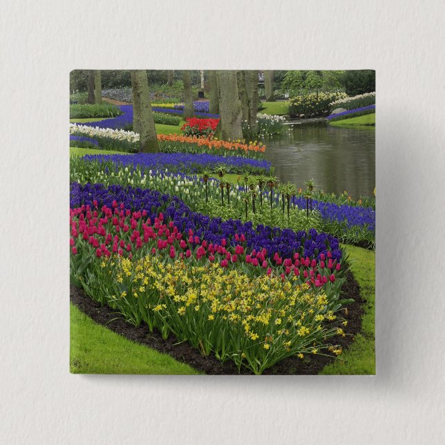 Chapa Cuadrada Tulipanes, jacintos de uva y narcisos, (Anverso)
