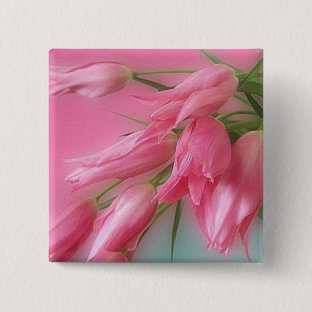 Chapa Cuadrada Tulipanes rosados (Anverso)