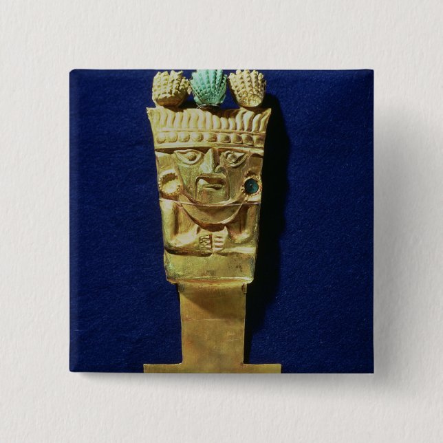 Chapa Cuadrada Tumi o cuchillo ceremonial en la forma de (Anverso)