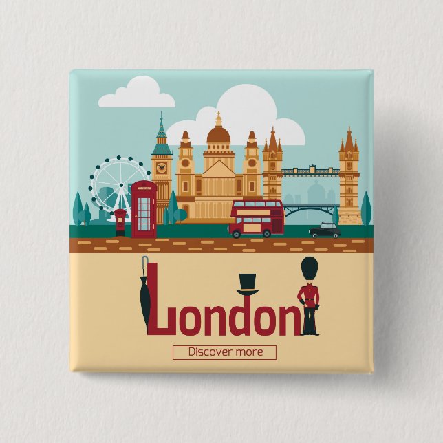 Chapa Cuadrada Turismo en Londres (Anverso)