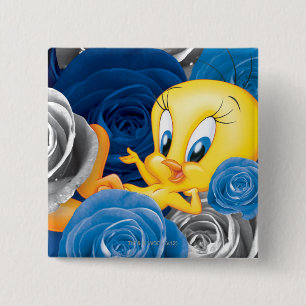 Chapa Cuadrada Tweety con Rosas