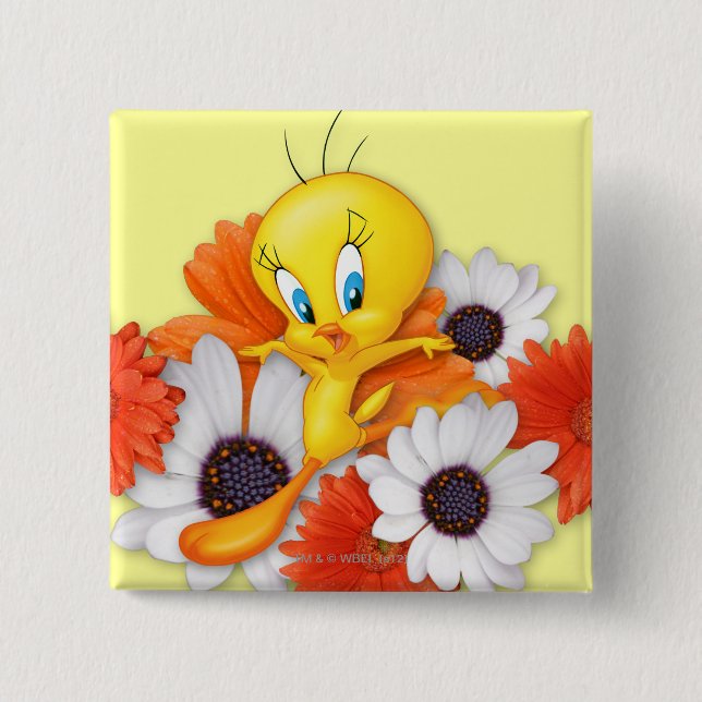 Chapa Cuadrada Tweety with Daisises (Anverso)
