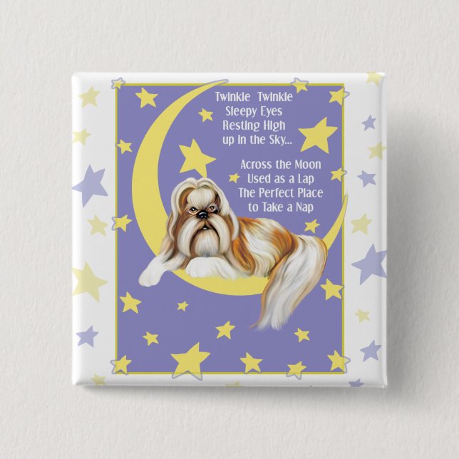 Chapa Cuadrada Twinkle Twinkle Shih Tzu (Anverso)