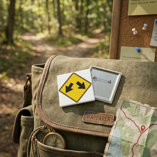 Chapa Cuadrada Two Downward Arrows Warning Road Sign (Subido por el creador)
