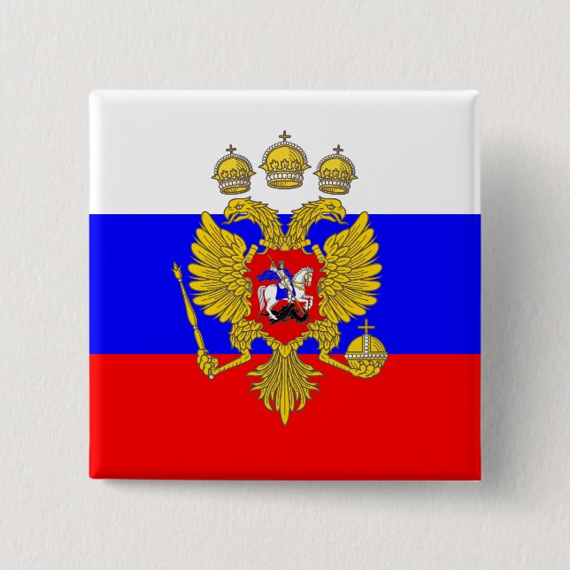 Chapa Cuadrada Tzar de Muscovia, bandera de Rusia (Anverso)