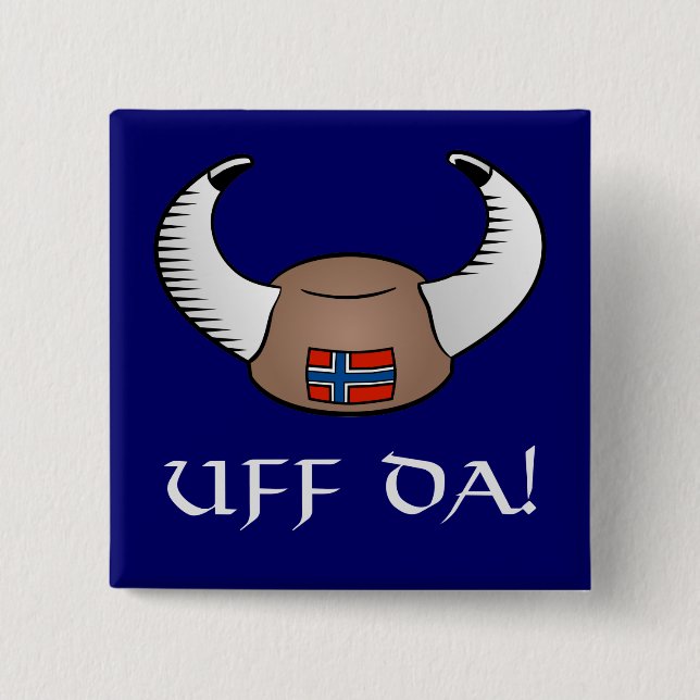 Chapa Cuadrada ¡Uff DA! Gorra de Viking (Anverso)