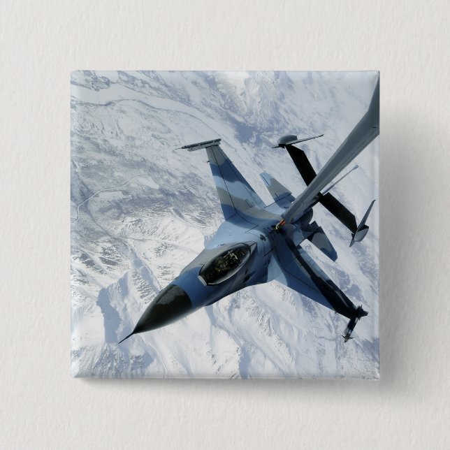 Chapa Cuadrada Un agente F-16 se encuentra en posición de contact (Anverso)