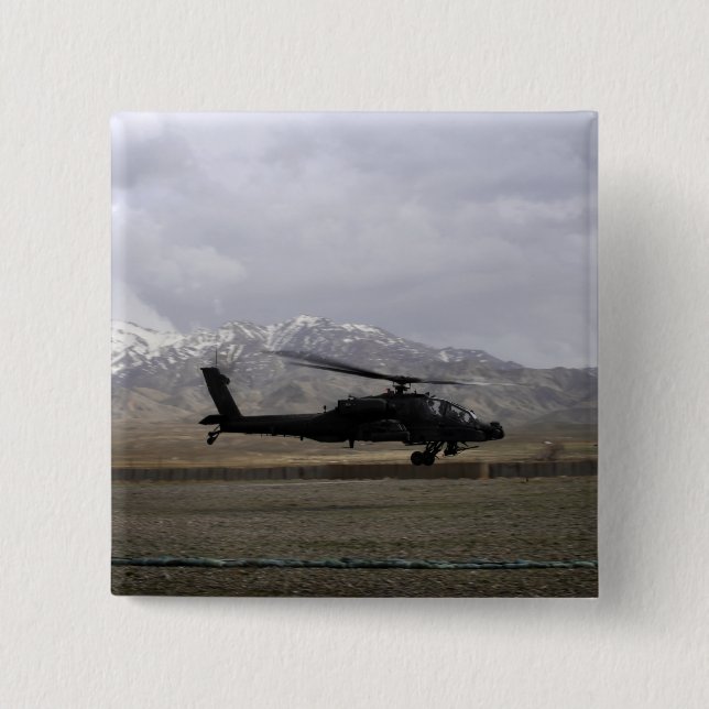 Chapa Cuadrada Un Apache AH-64A despegando (Anverso)
