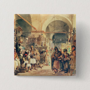 Chapa Cuadrada Un bazar turco, 1854 (lápiz y w/c en el papel)