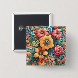 Chapa Cuadrada Un bonito Bouquet de flores