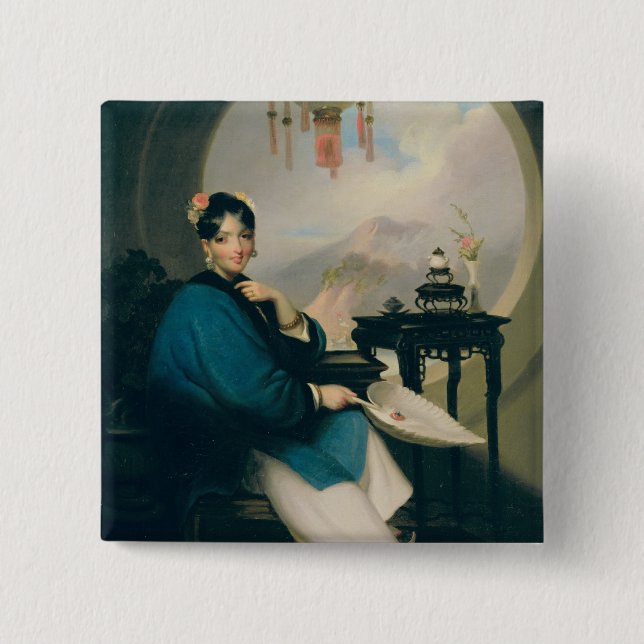 Chapa Cuadrada Un chica de geisha (Anverso)