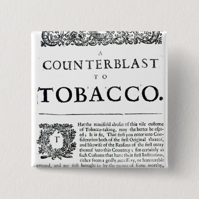 Chapa Cuadrada Un Counterblast al tabaco (Anverso)