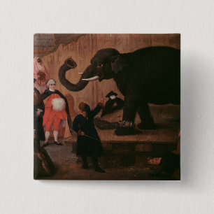 Chapa Cuadrada Un elefante mostrado en Venecia (aceite en lona)