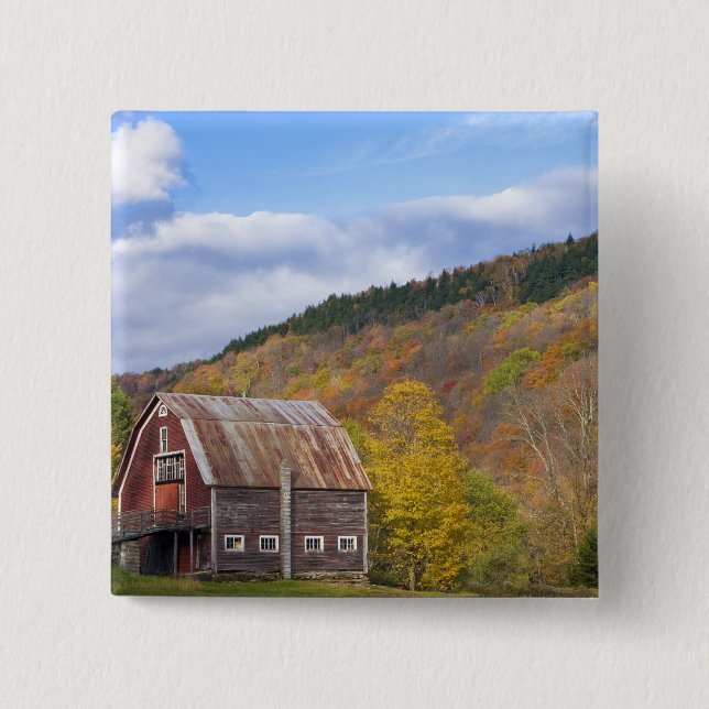 Chapa Cuadrada Un granero en las montañas verdes de Vermont. (Anverso)