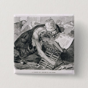 Chapa Cuadrada Un hombre docto absorbente en el Koran
