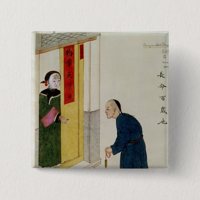 Chapa Cuadrada Un hombre respetable que pide monedas (Anverso)