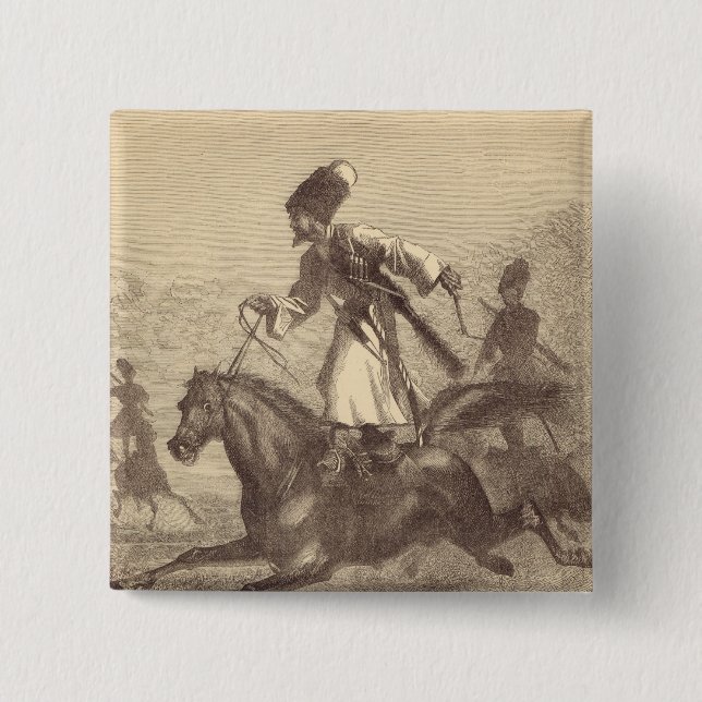 Chapa Cuadrada Un jinete del Cossack (Anverso)